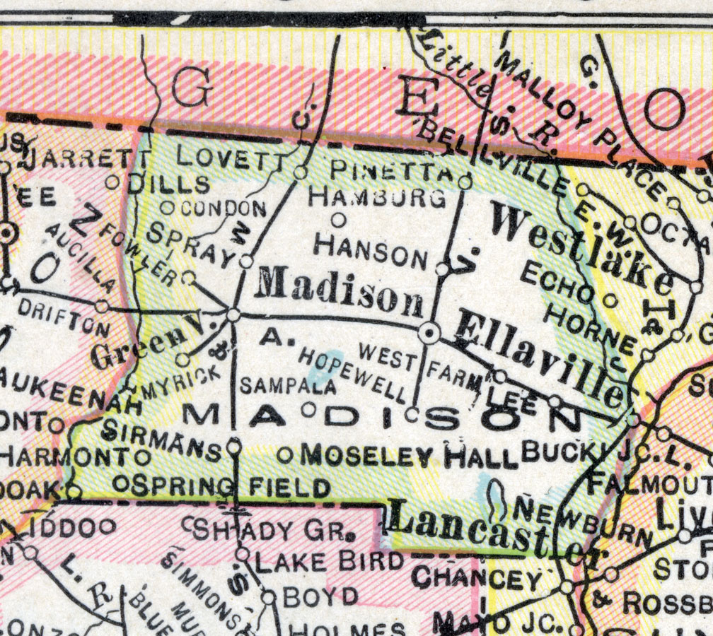 Madison County, 1921 in Map Of Madison County Florida