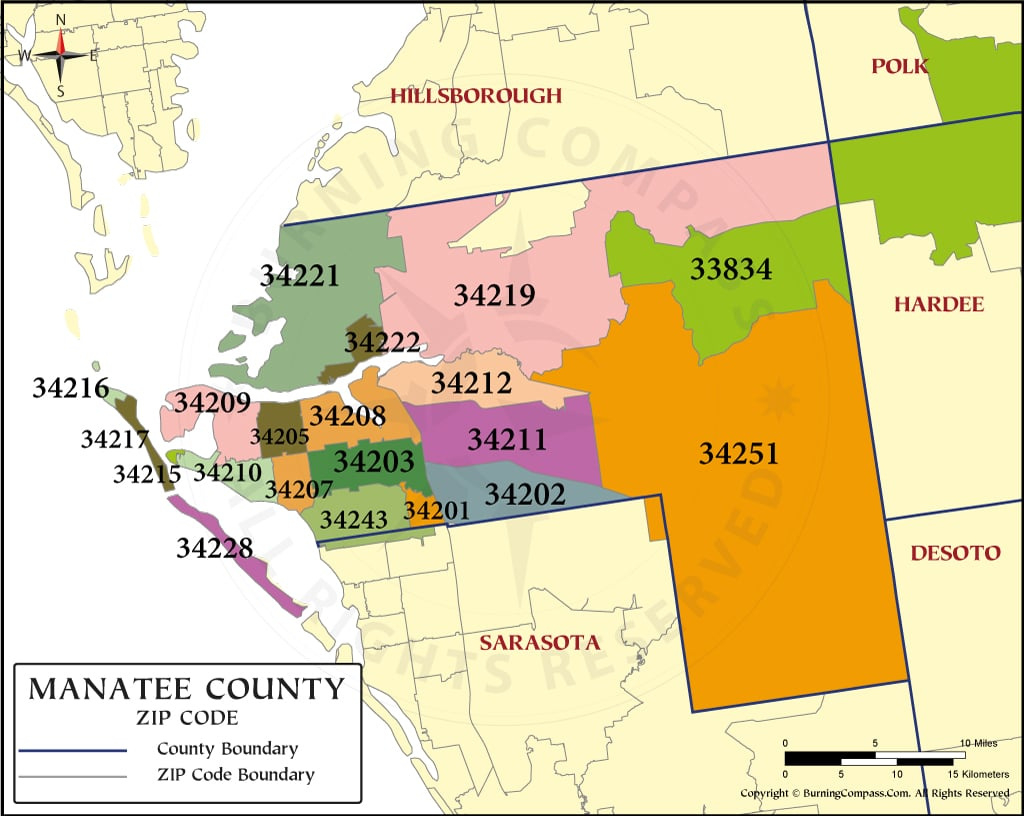 Manatee County Zip Code Map with Zip Code Map of Bradenton Florida