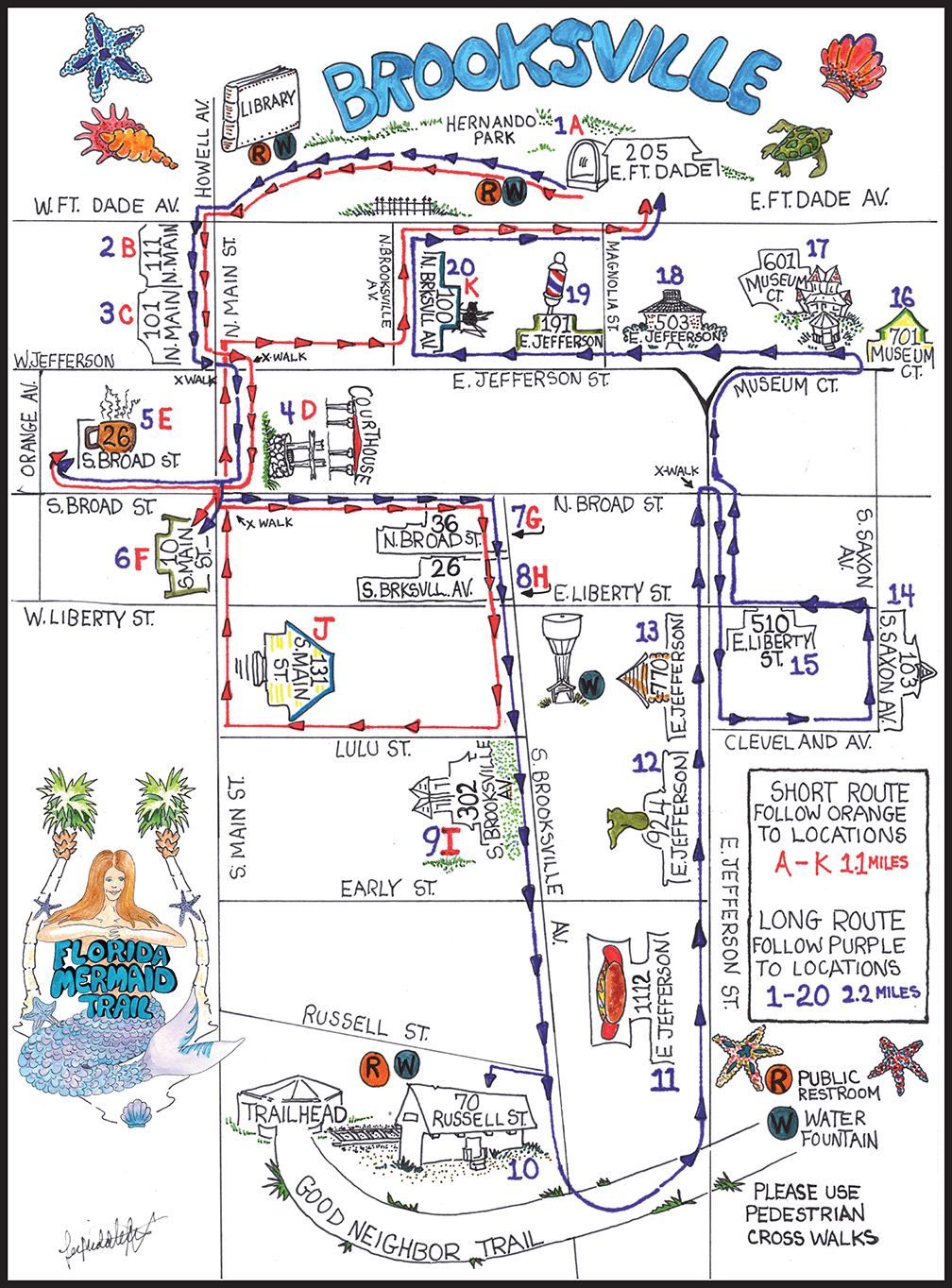 Map | Florida Mermaid Trail Walking Tour | Brooksville - Weeki intended for Brooksville Fl Map of Florida
