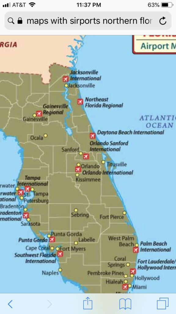 Map Of Florida With Airports | Maps Of Florida