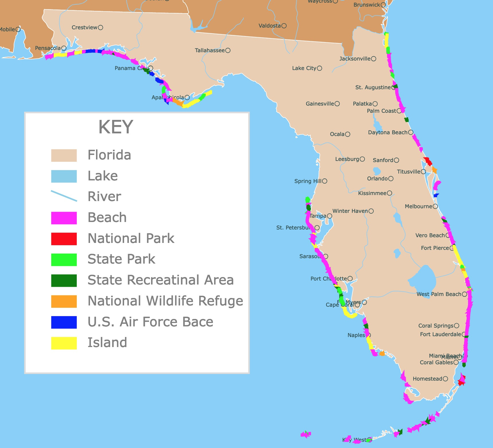 Map Of Beaches In Florida within Map Of Vacation Spots In Florida