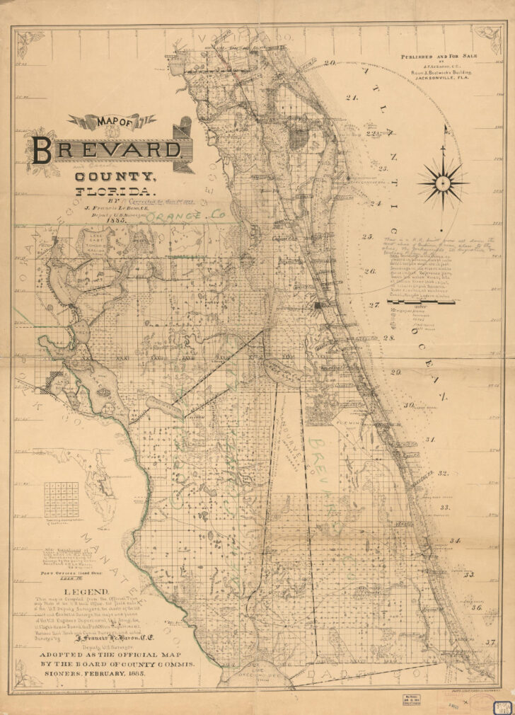 Map of Brevard County in Florida