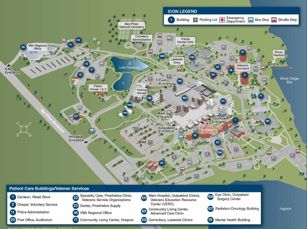 Map Of C.w.y. Vamc Campus | Va Bay Pines Health Care | Veterans with regard to Map Of Bay Pines Florida
