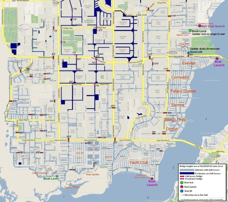 Map of Florida Including Cape Coral