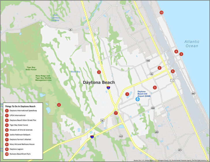Daytona Beach on Map of Florida