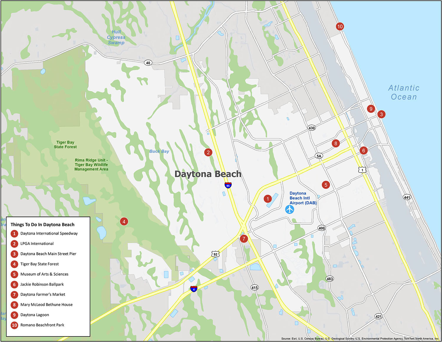 Map Of Daytona Beach, Florida - Gis Geography throughout Daytona Beach On Map Of Florida