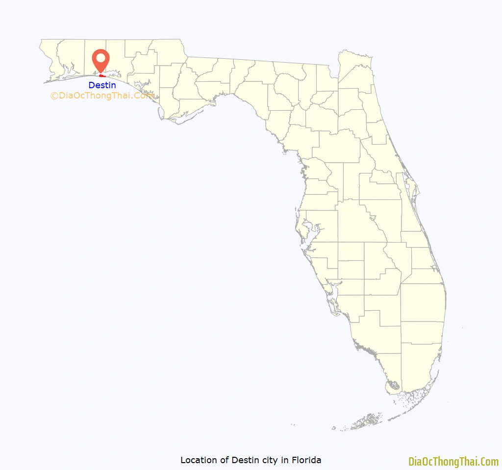 Map Of Destin City - Thong Thai Real in Where Is Destin On The Map Of Florida