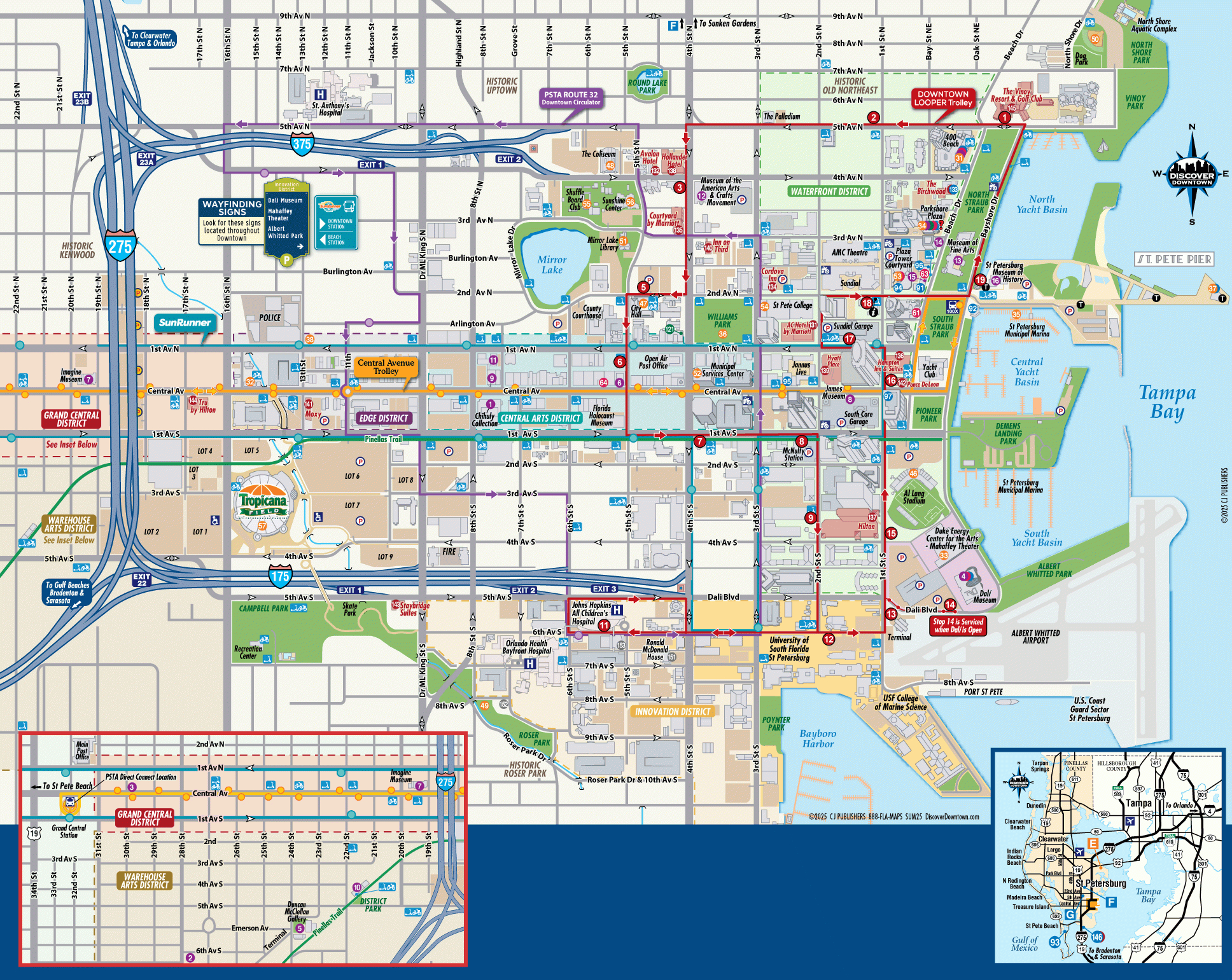 Map Of Downtown St Petersburg - The Official Downtown St within City Map of St Petersburg Florida