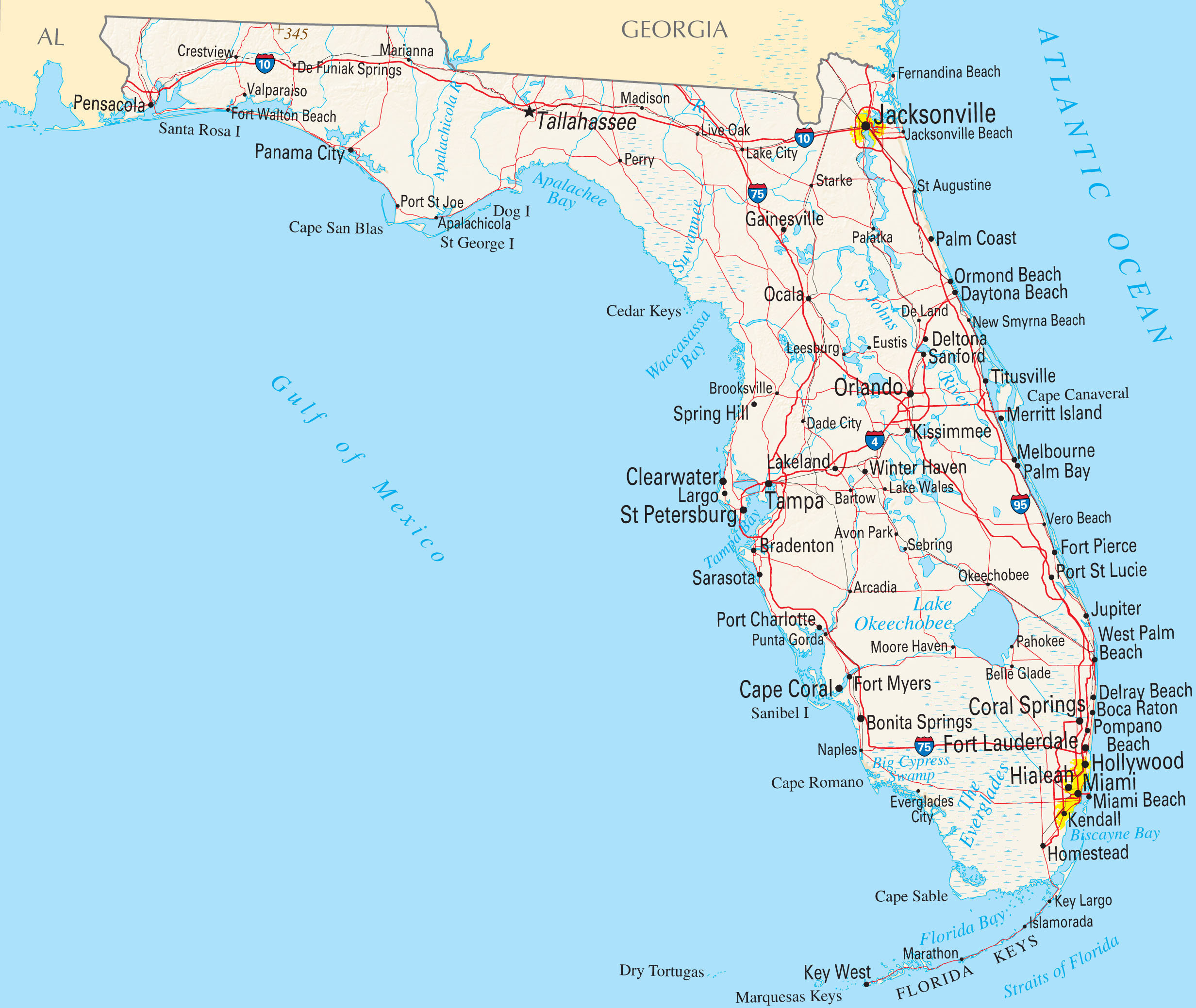 Map Of Florida Fl - Reference Map - Peel &amp;amp; Stick Removable Wall for Map Of Florida Showing Weston