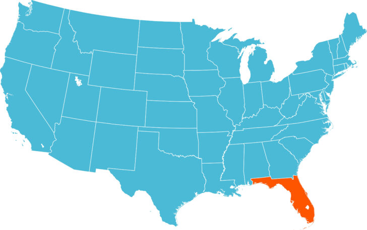Florida on the Map of USA