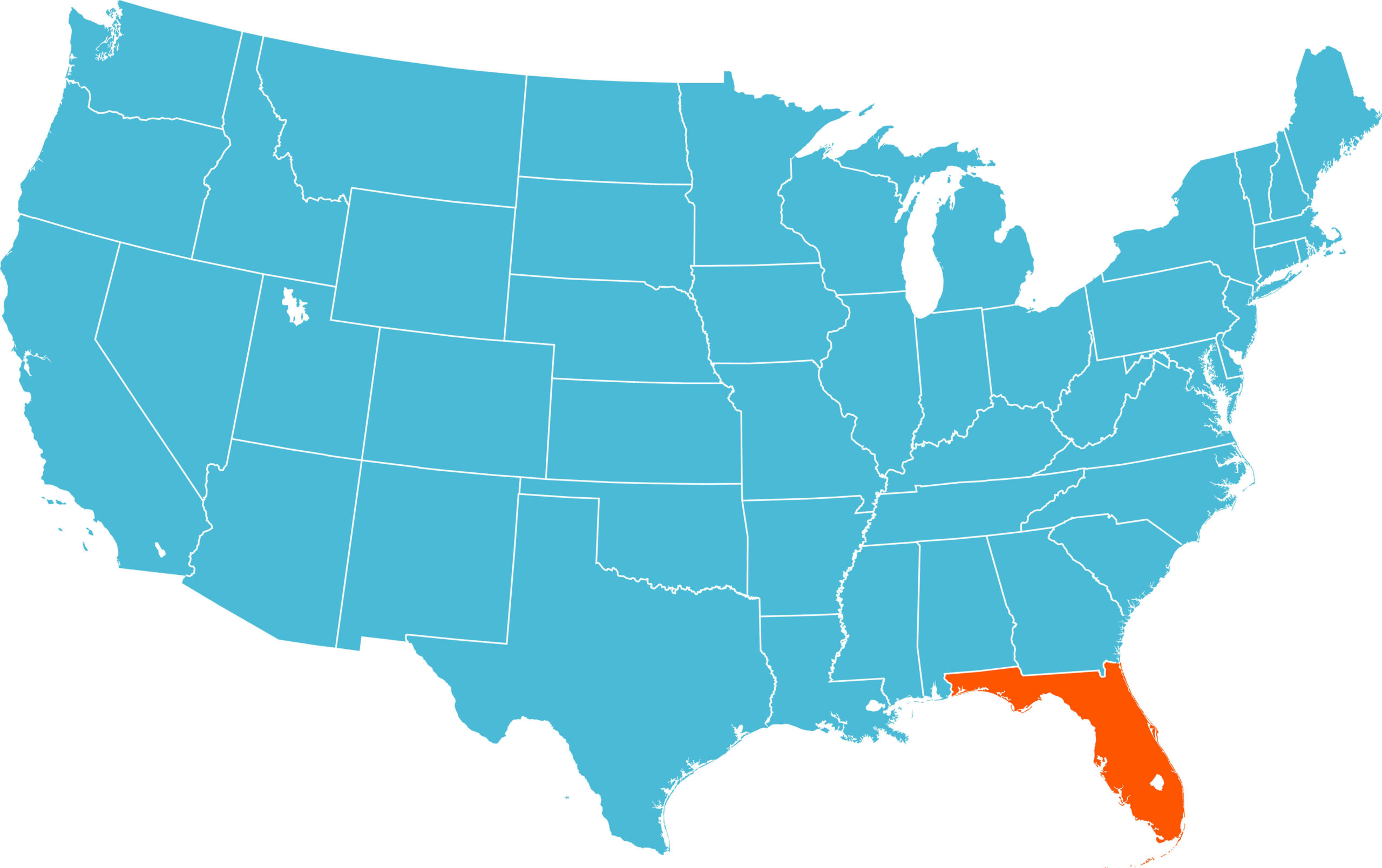 Map Of Florida - Guide Of The World regarding Florida on the Map of USA