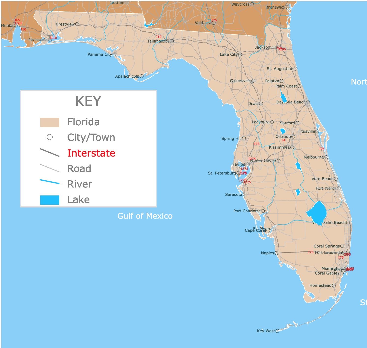 Map Of Florida pertaining to Map of the Florida Peninsula