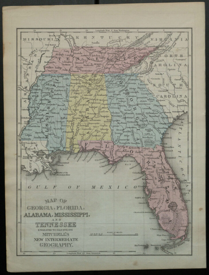 Map of Georgia to Florida