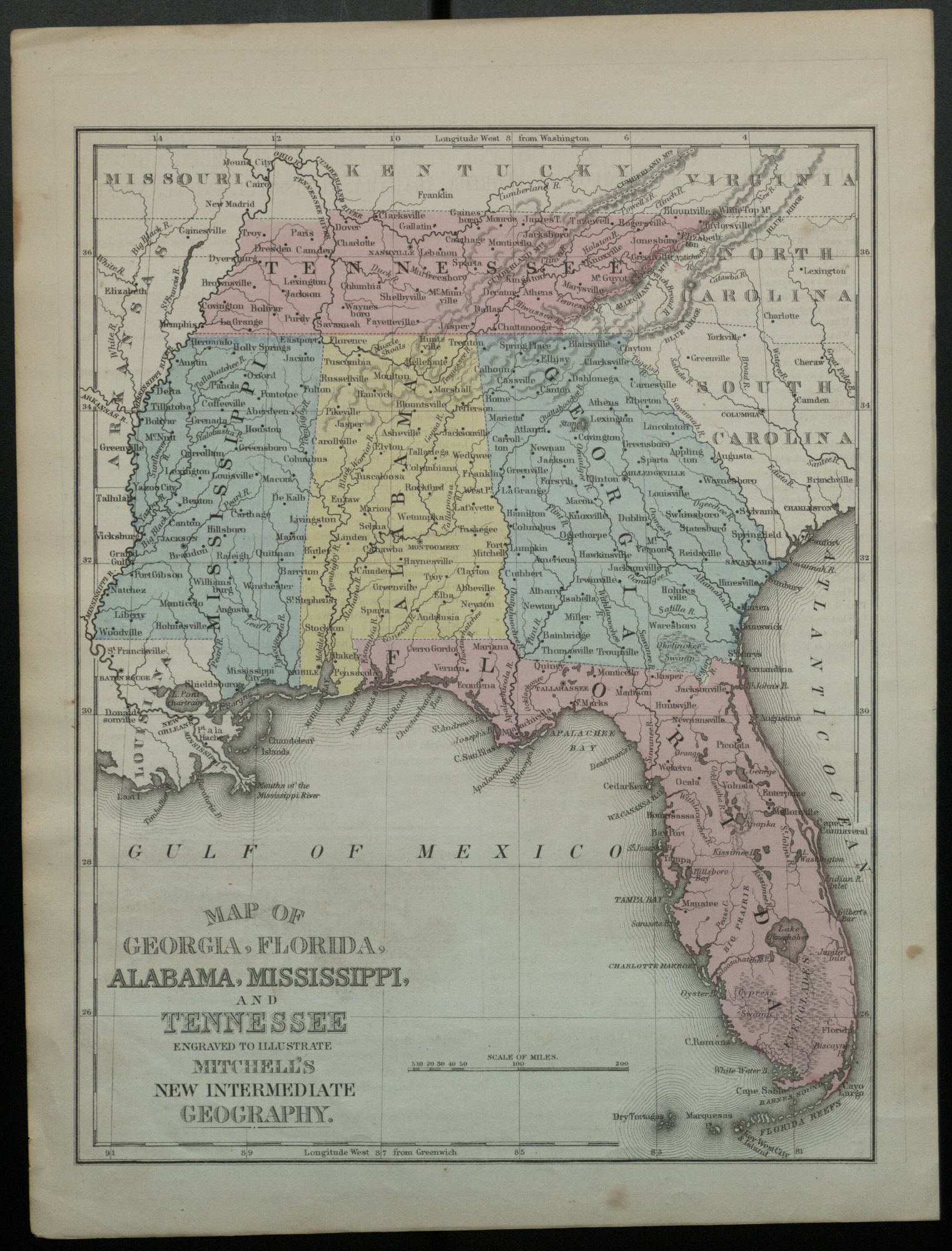 Map Of Georgia, Florida, Alabama, Mississippi, And Tennessee inside Map of Georgia Florida Border
