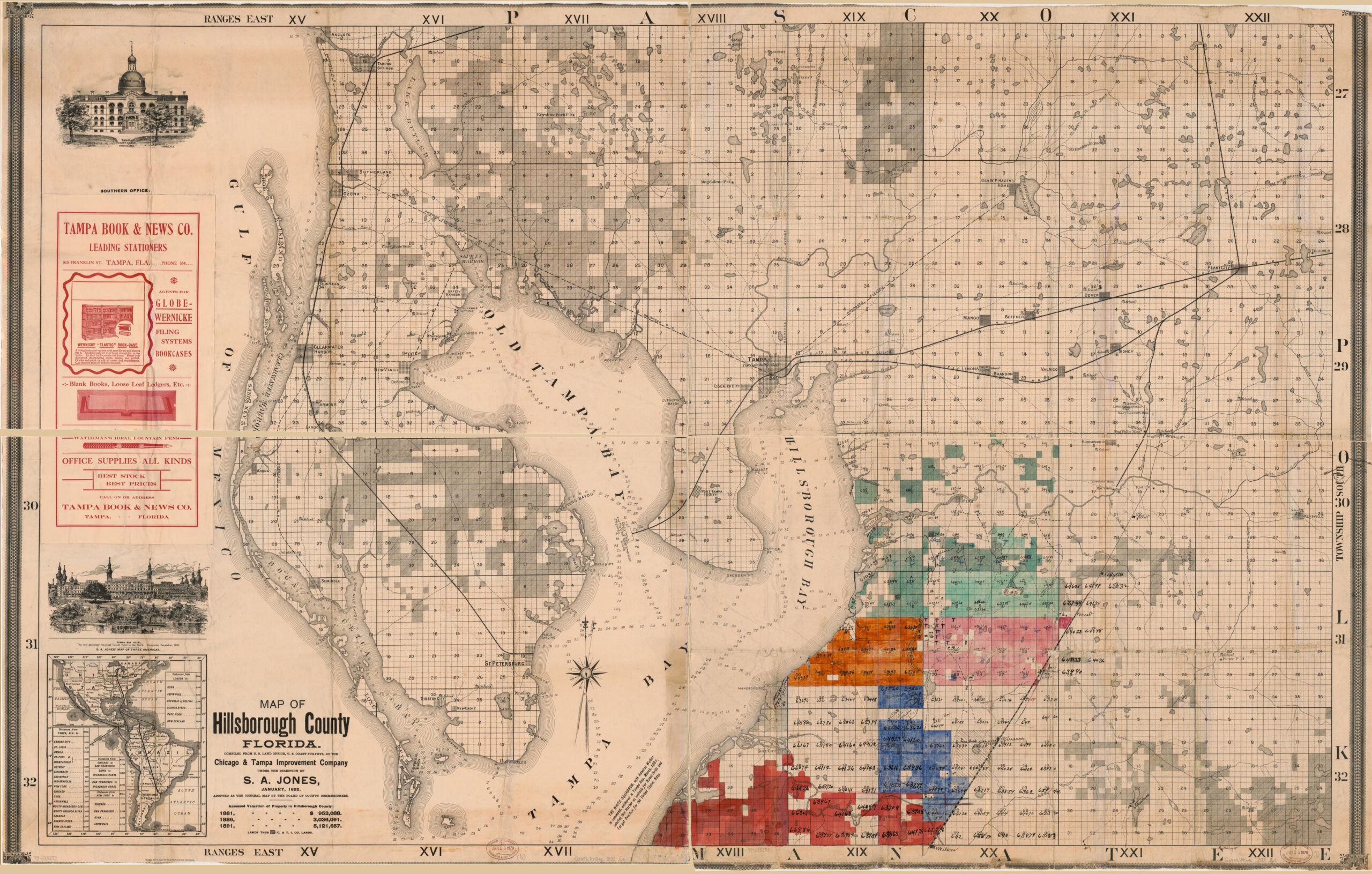 Map Of Hillsborough County, Florida | Library Of Congress inside Map Of Florida Hillsborough County