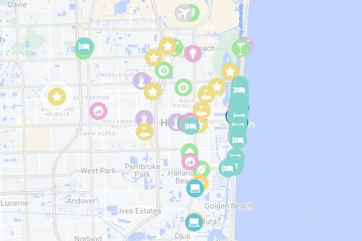 Map Of Hollywood Beach Florida | Save To Your Phone! with regard to Map of Hollywood Beach Florida