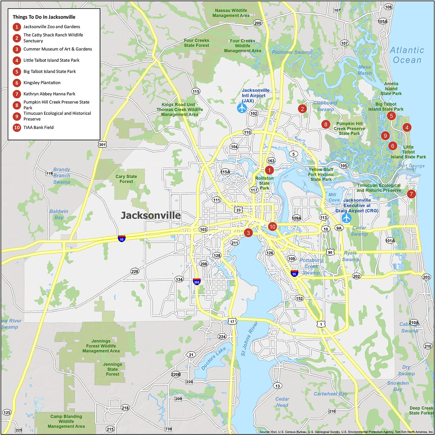 Map Of Jacksonville, Florida - Gis Geography for City Map Of Jacksonville Florida