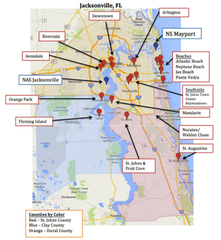 Map of Military Bases in Florida
