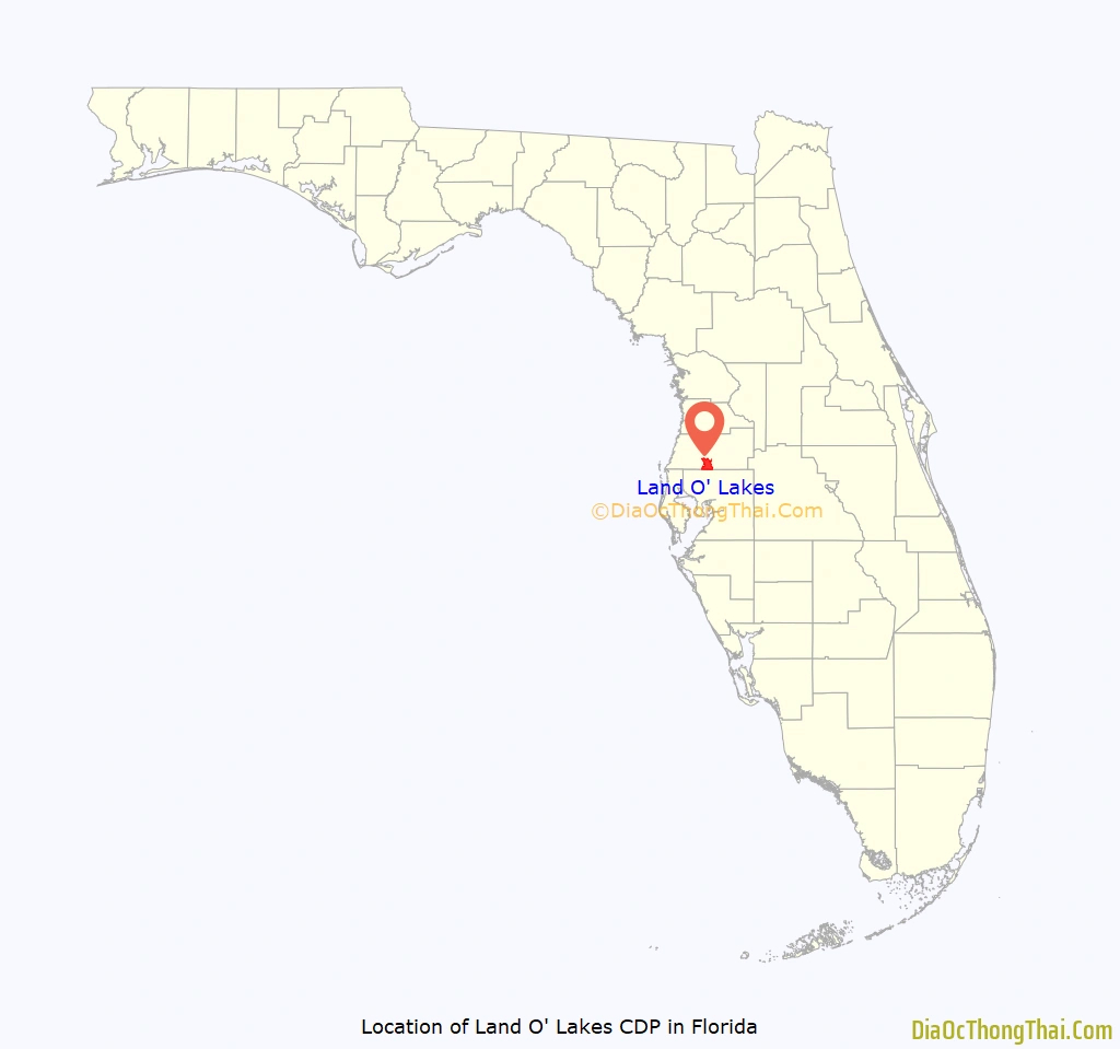 Map Of Land O&amp;#039; Lakes Cdp - Thong Thai Real within Map of Florida Land O Lakes