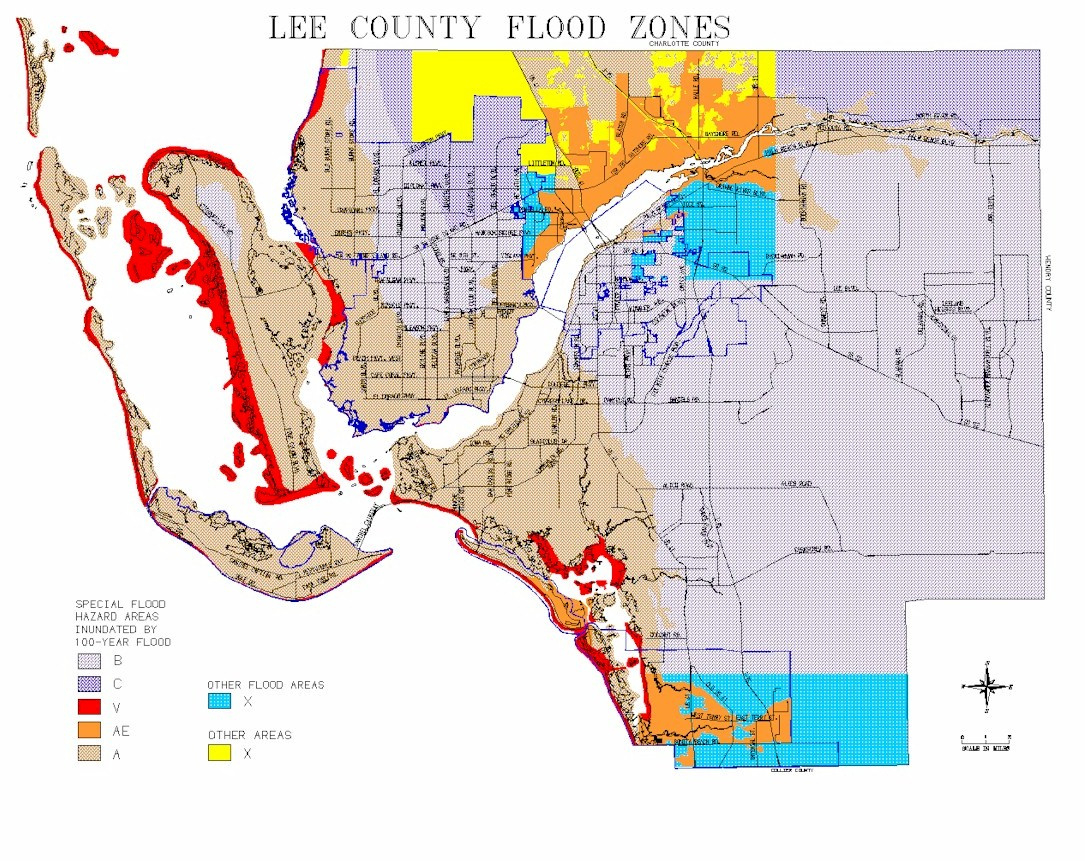 Map Of Lee County Flood Zones inside Elevation Map Of Cape Coral Florida
