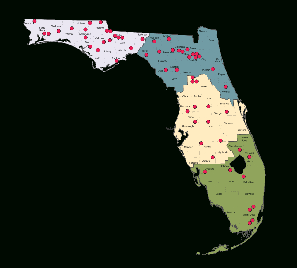 Map Of Major Institutions / Institutions - Florida Department Of for Map Of Prisons In Florida