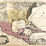 Map Of Mexico And Florida With The Caribbean Islands (Cuba, Haiti, Jamaica,  Antilles) (Etching) Inside Map Of Florida And Mexico