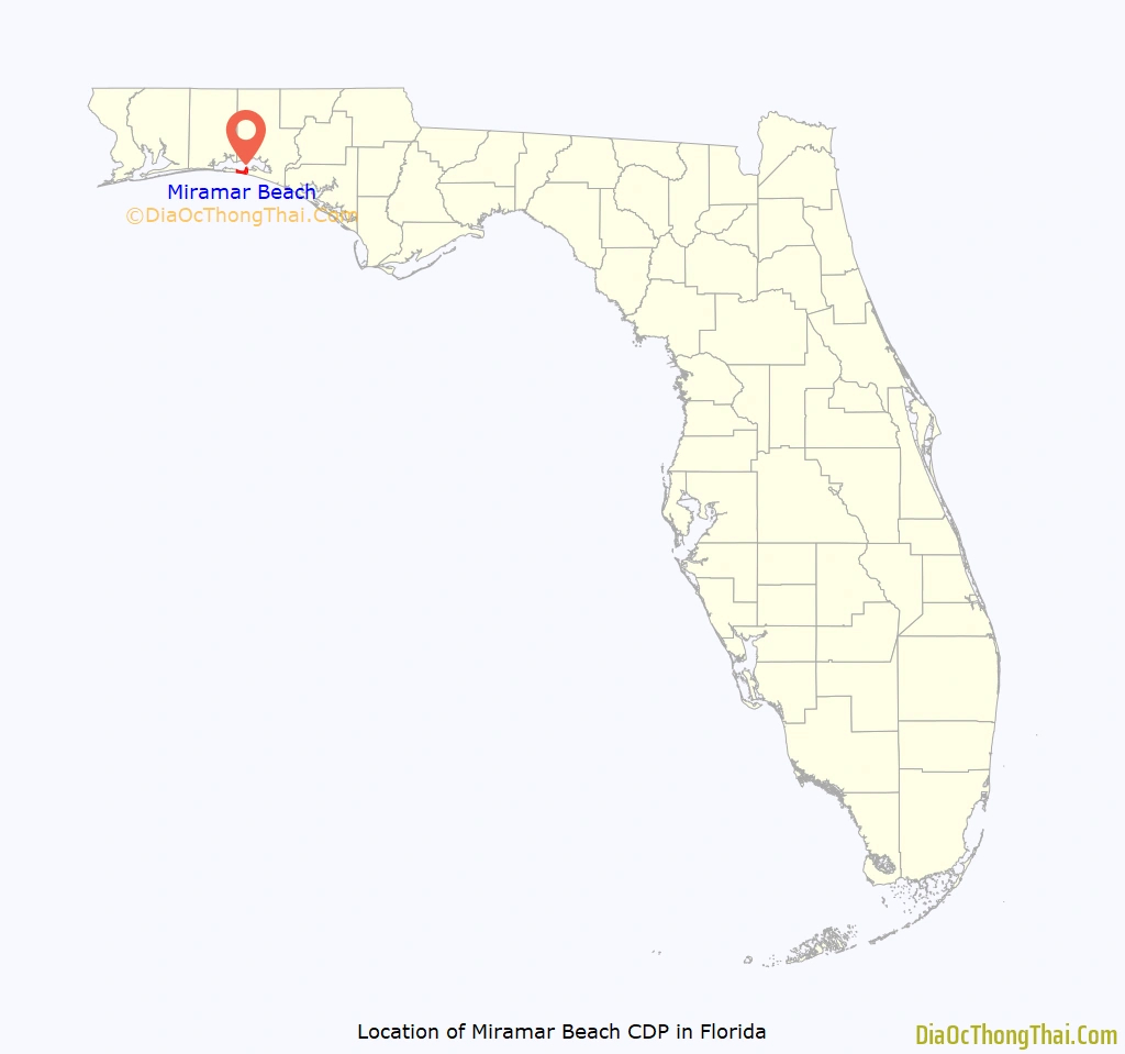 Map Of Miramar Beach Cdp - Thong Thai Real with regard to Map Of Florida Miramar Beach