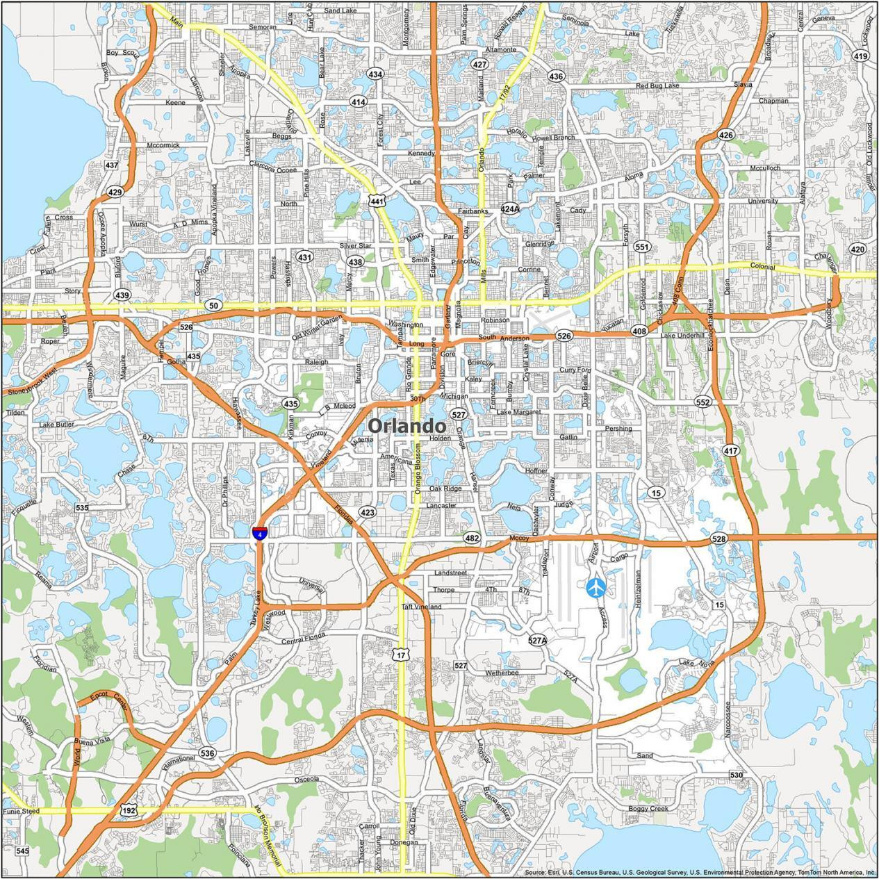 Map Of Orlando, Florida - Gis Geography intended for Map of Orlando Florida