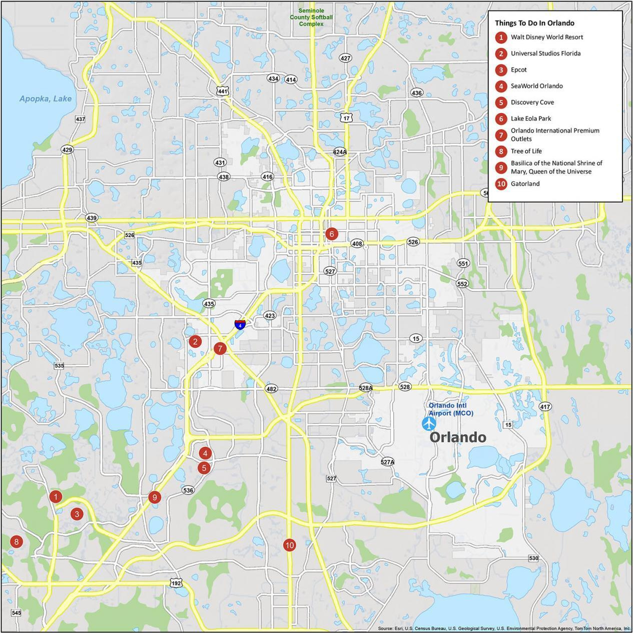 Map Of Orlando, Florida - Gis Geography with regard to Road Map of Central Florida