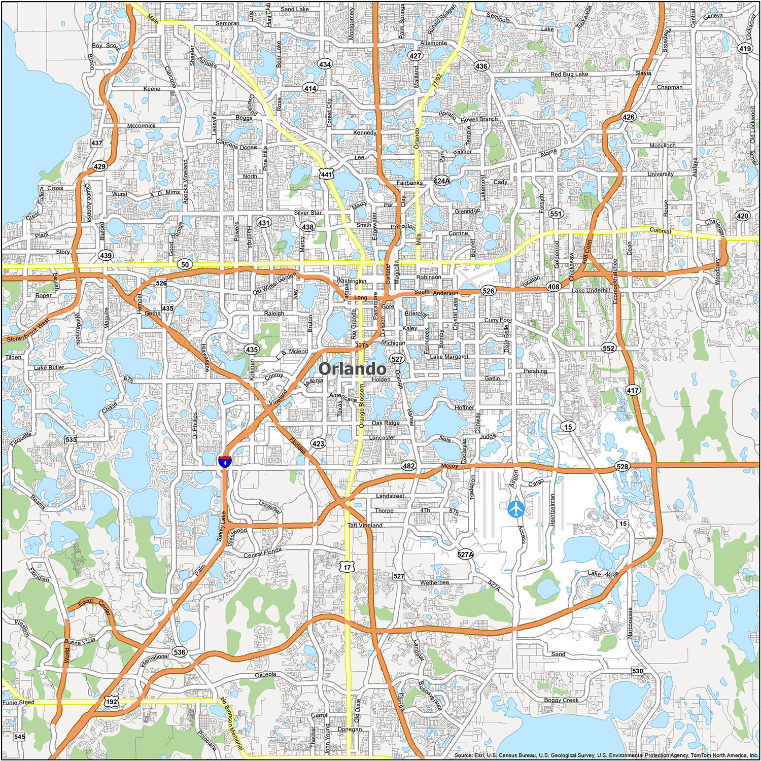 Map Of Orlando, Florida - Gis Geography within Map Of Central Florida Roads