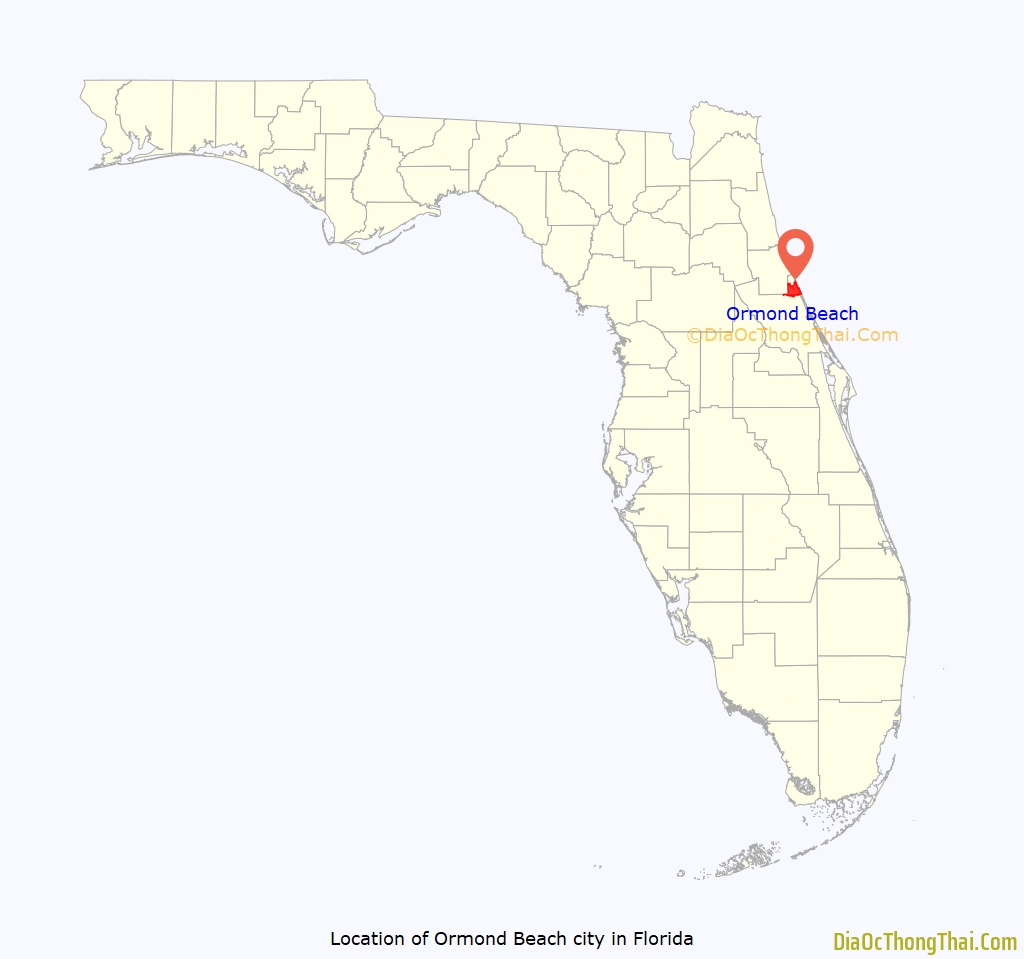 Map Of Ormond Beach City - Thong Thai Real in Map of Florida Ormond Beach