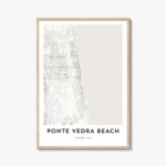 Map Of Ponte Vedra Beach Print, Ponte Vedra Beach Map Gift, Ponte With Regard To Map Of Florida Ponte Vedra Beach