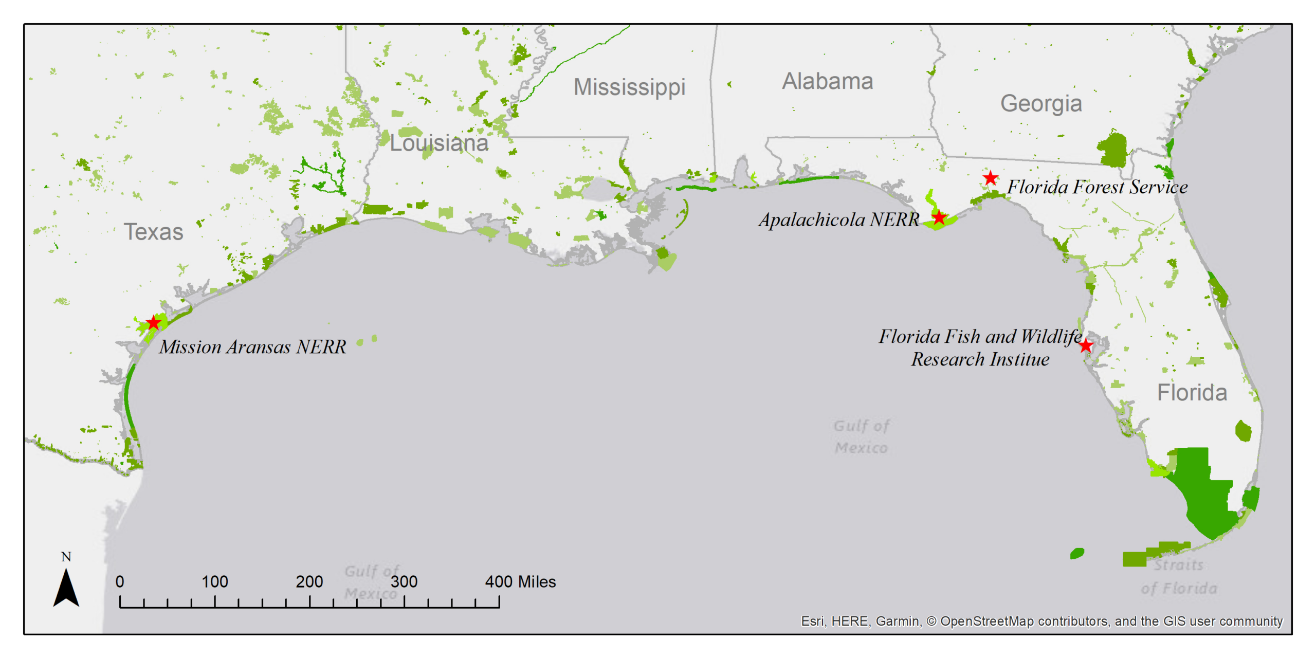 Map Of Protected Lands Along The Gulf Coast | U.s. Geological Survey with regard to Map Of The Gulf Of Mexico In Florida