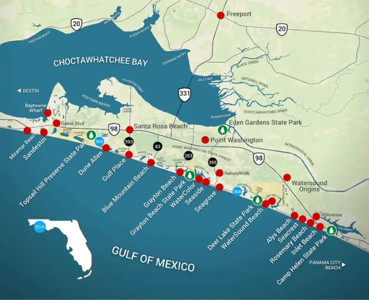 Map of Florida Mexico Beach