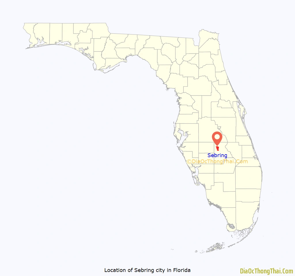 Map Of Sebring City, Florida - Thong Thai Real with Sebring Fl Map of Florida