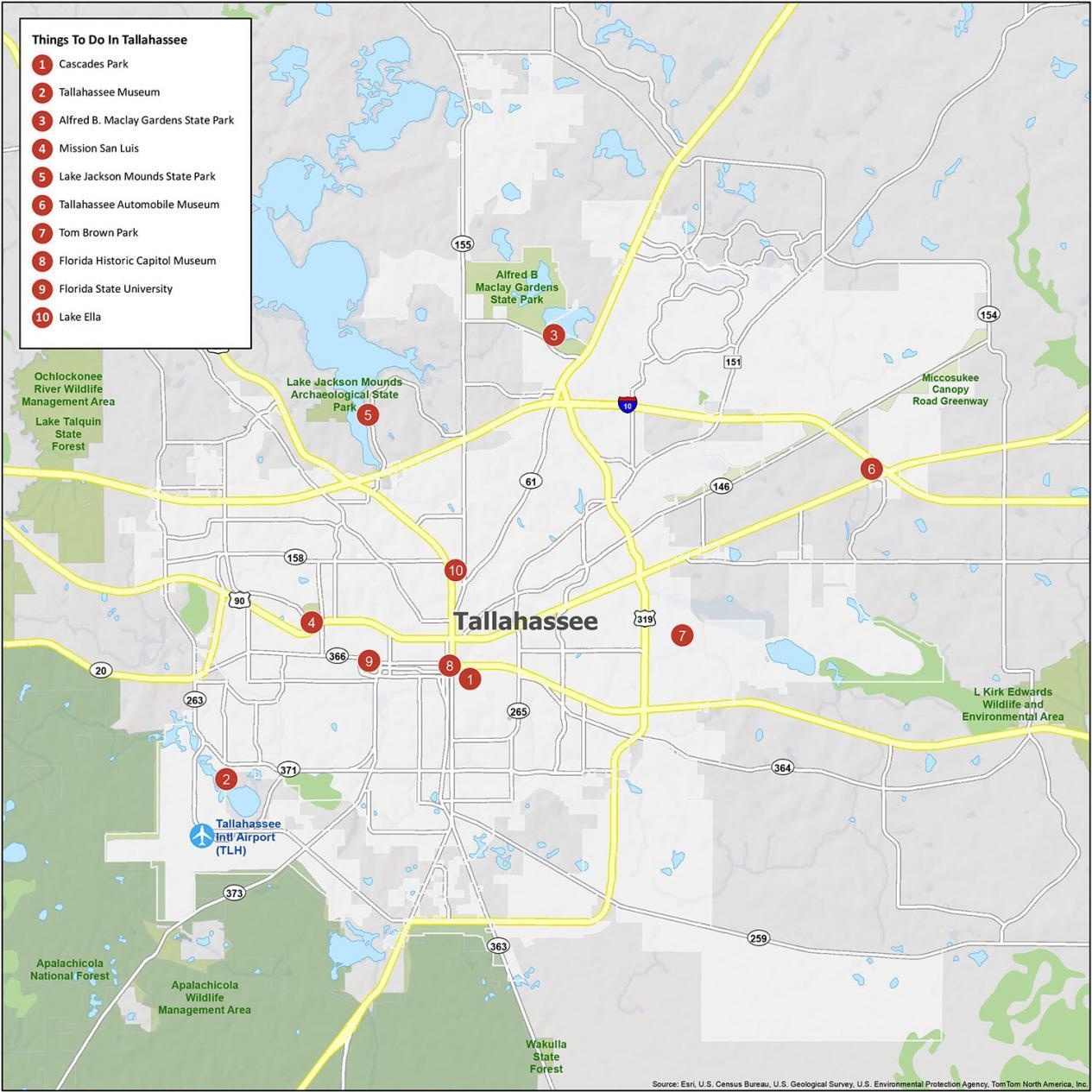 Map Of Tallahassee, Florida - Gis Geography for Map Of Tallahassee Florida Area