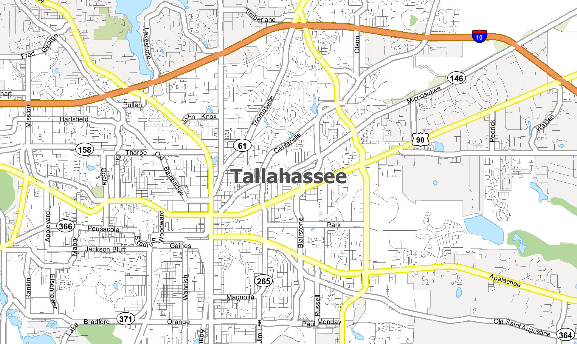 Map Of Tallahassee, Florida - Gis Geography in City Map of Tallahassee Florida