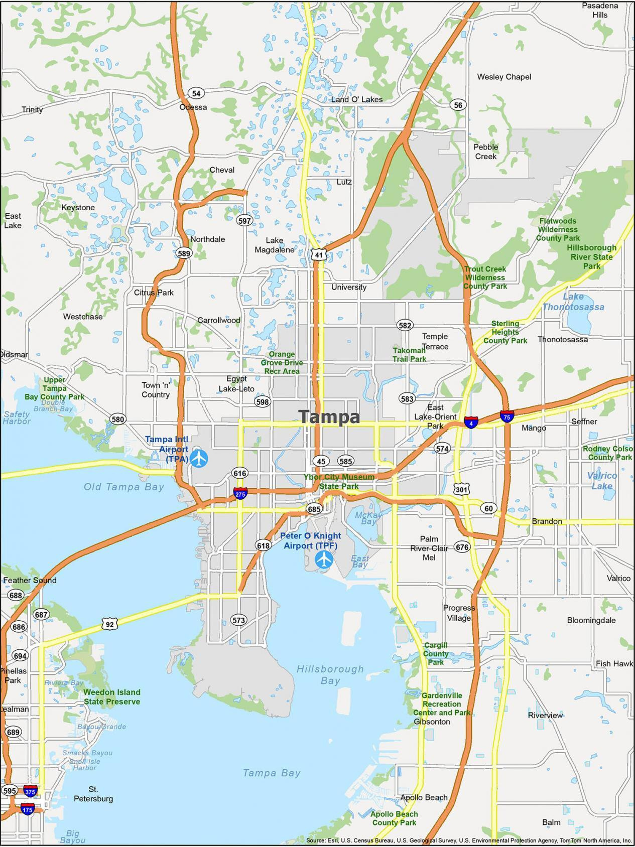 Map Of Tampa, Florida - Gis Geography pertaining to Map of Tampa Area in Florida
