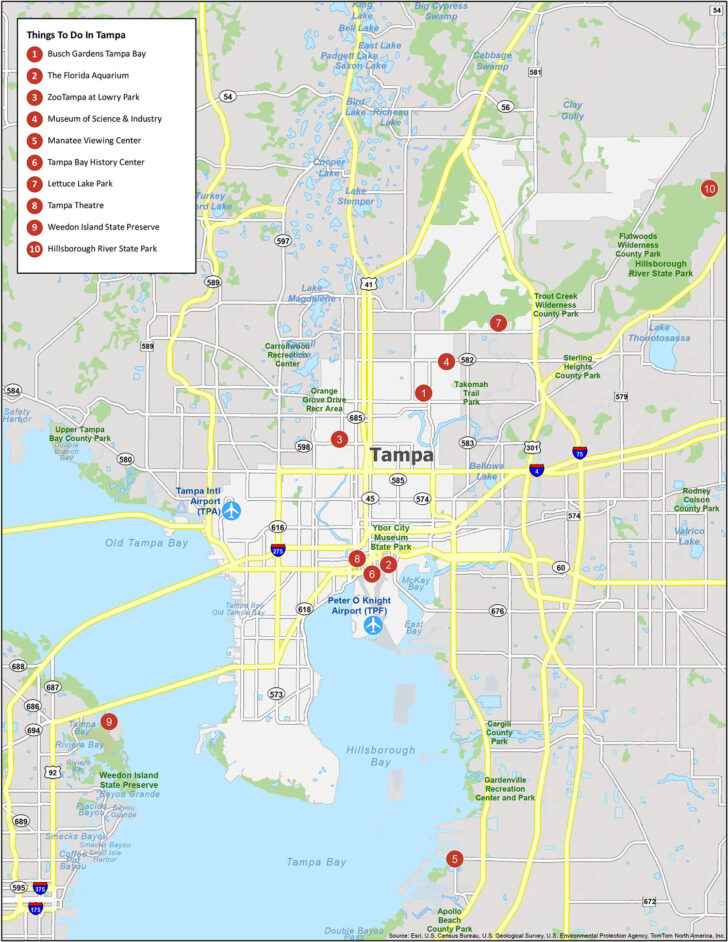 Map of Florida Showing Tampa