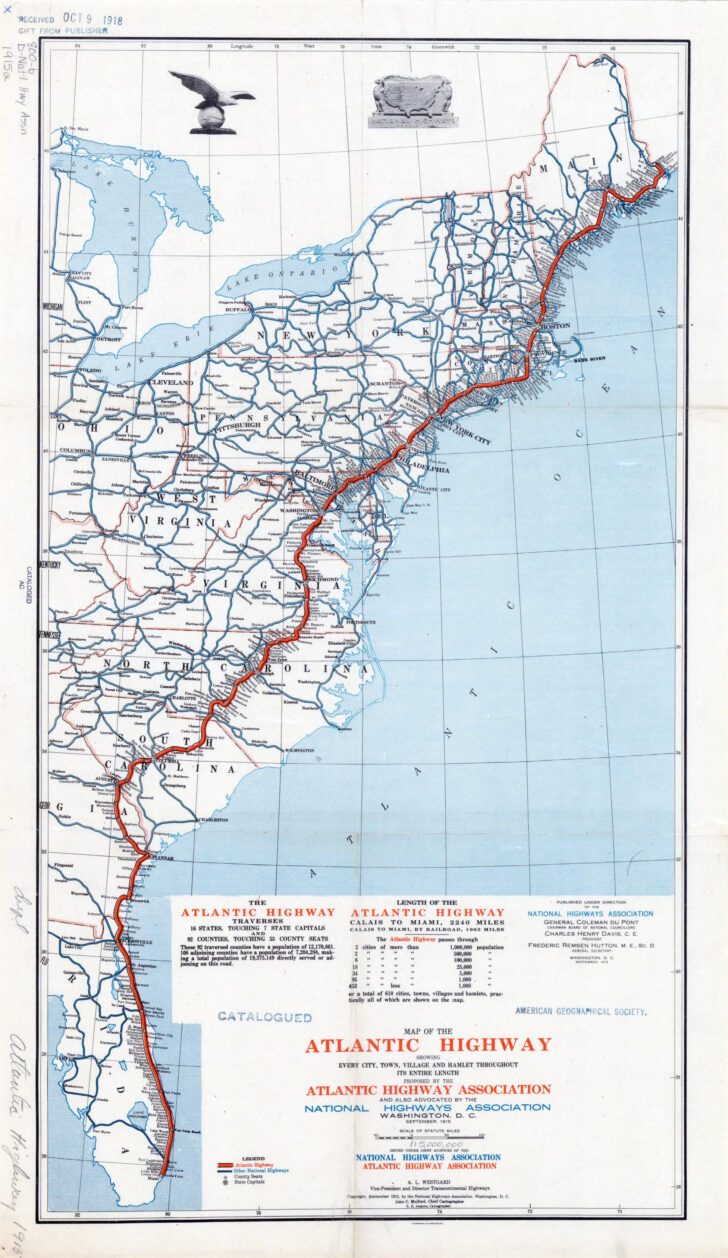 Road Map of Florida and Georgia