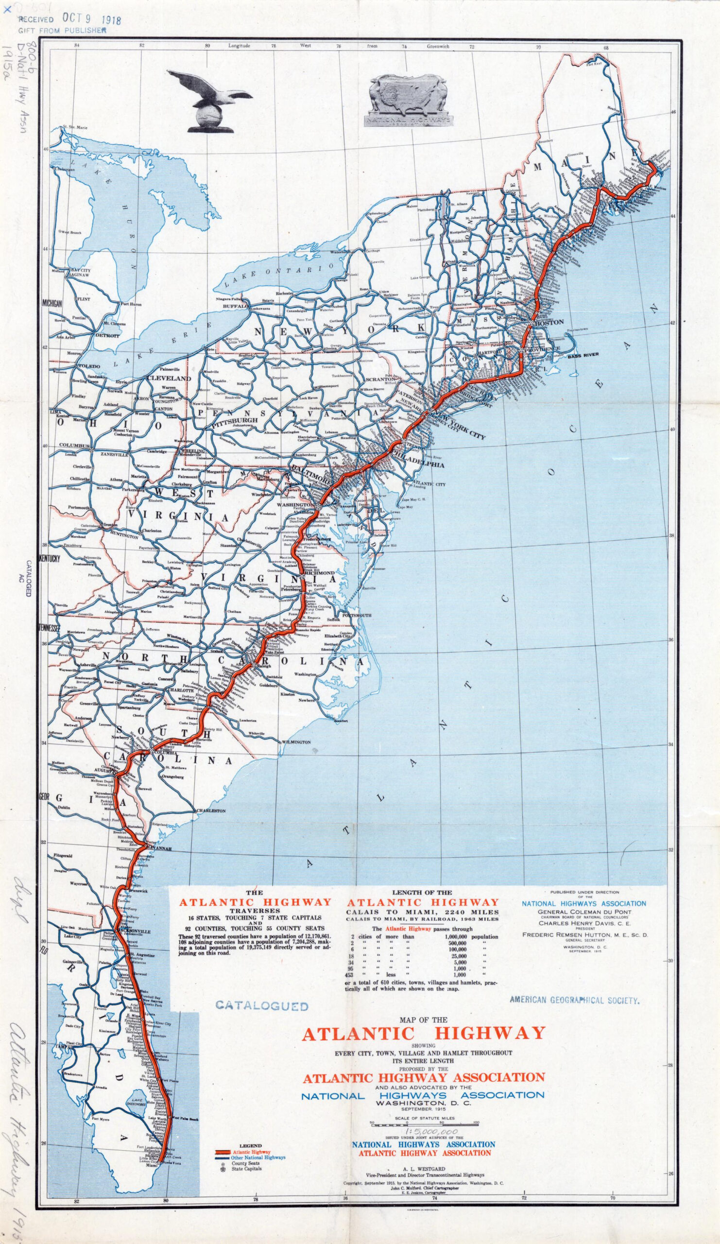 Map Of The Atlantic Highway. | Library Of Congress throughout Road Map Of Florida And Georgia
