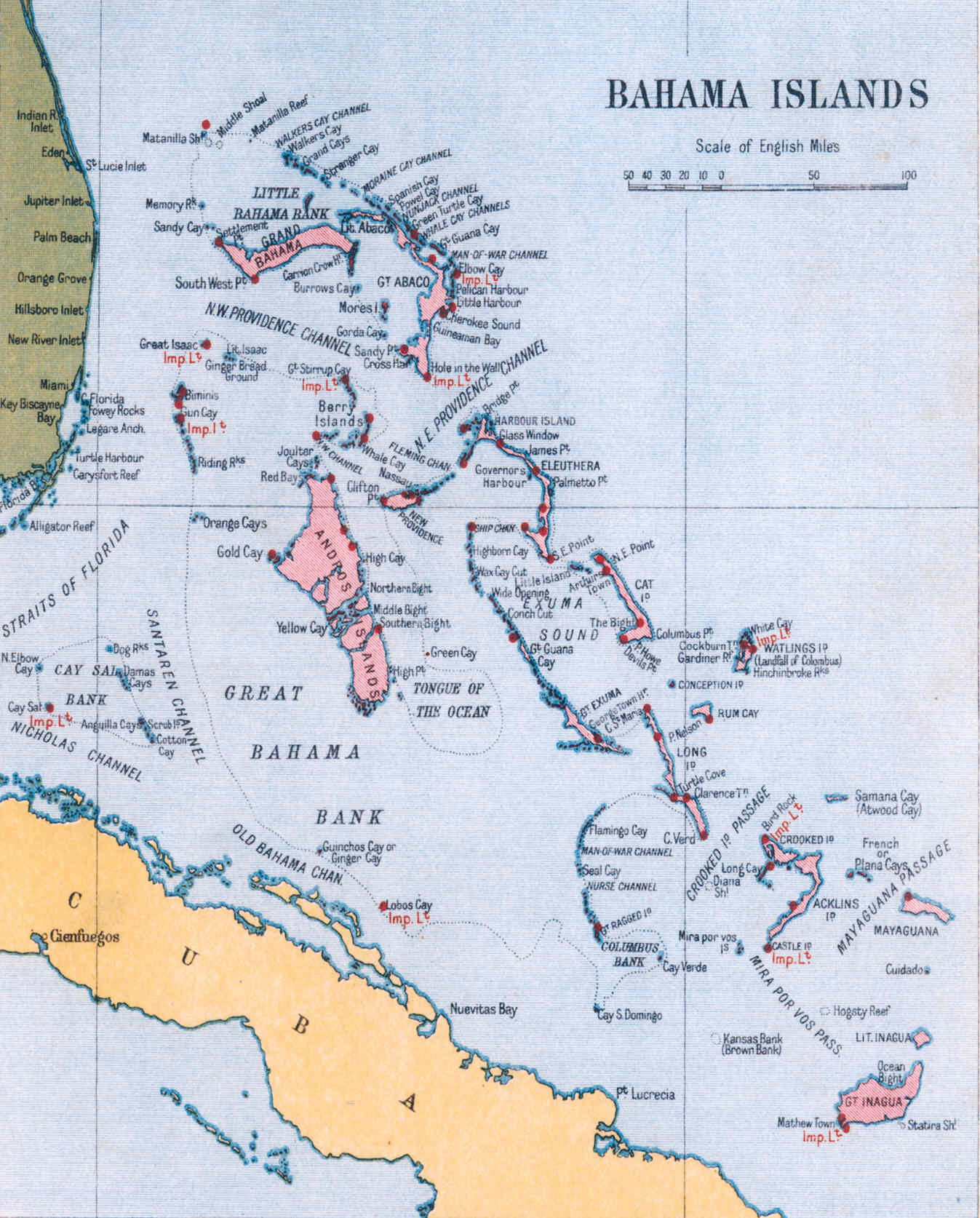 Map Of The Bahamas within Map Of Bahamas And Florida