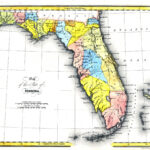 Map Of The State Of Florida, 1832 Ad Within Map Of Florida Latitude And Longitude
