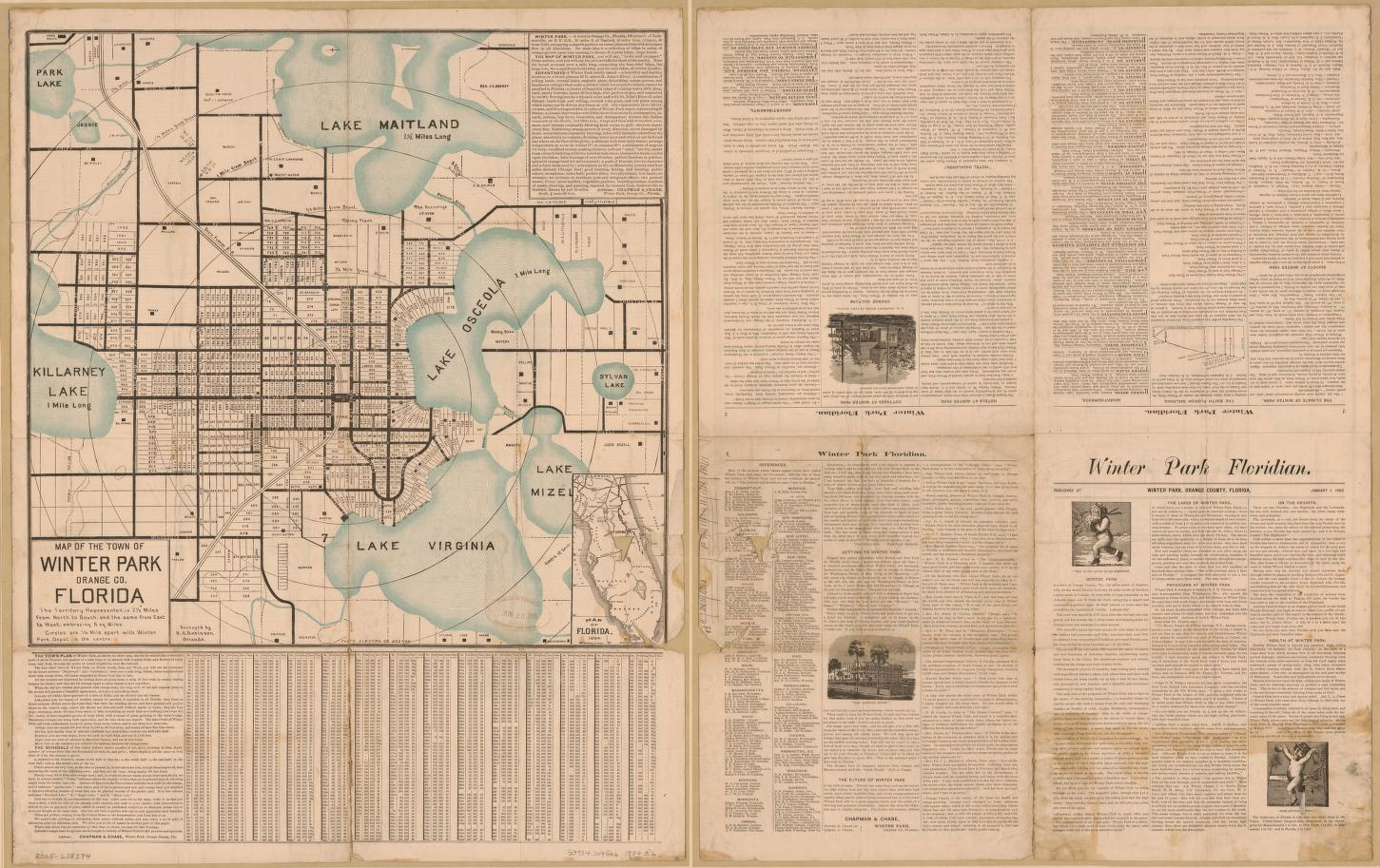 Map Of The Town Of Winter Park, Orange Co., Florida | Library Of within Map Of Winter Park Florida
