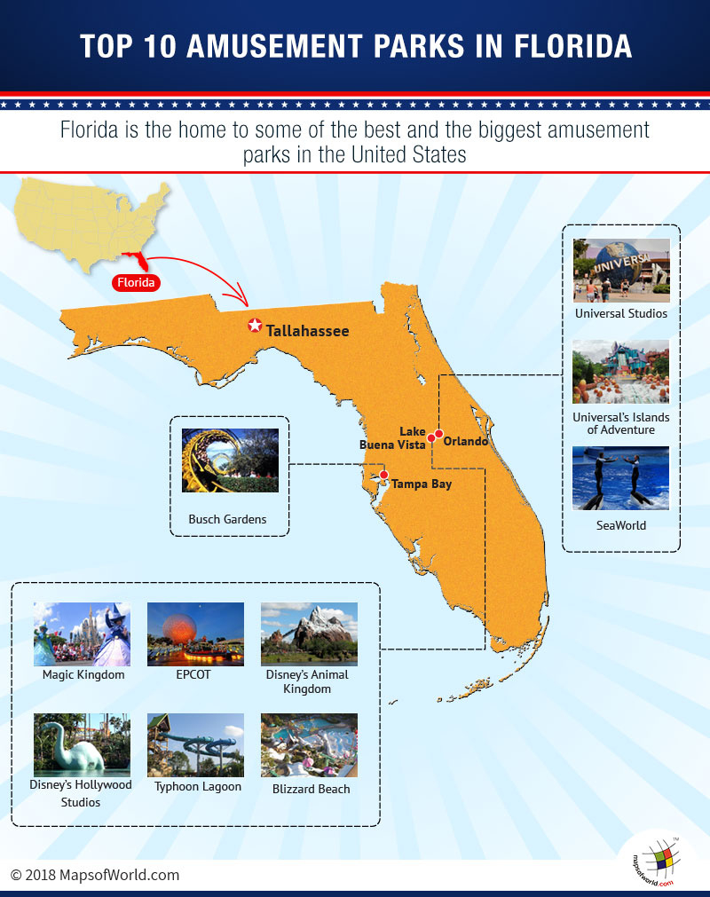 Map Of Top 10 Amusement Parks In Florida - Answers inside Map Of Florida Amusement Parks