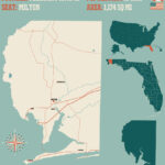 Map Santa Rosa County In Florida Royalty Free Vector Image With Regard To Map Of Santa Rosa County Florida