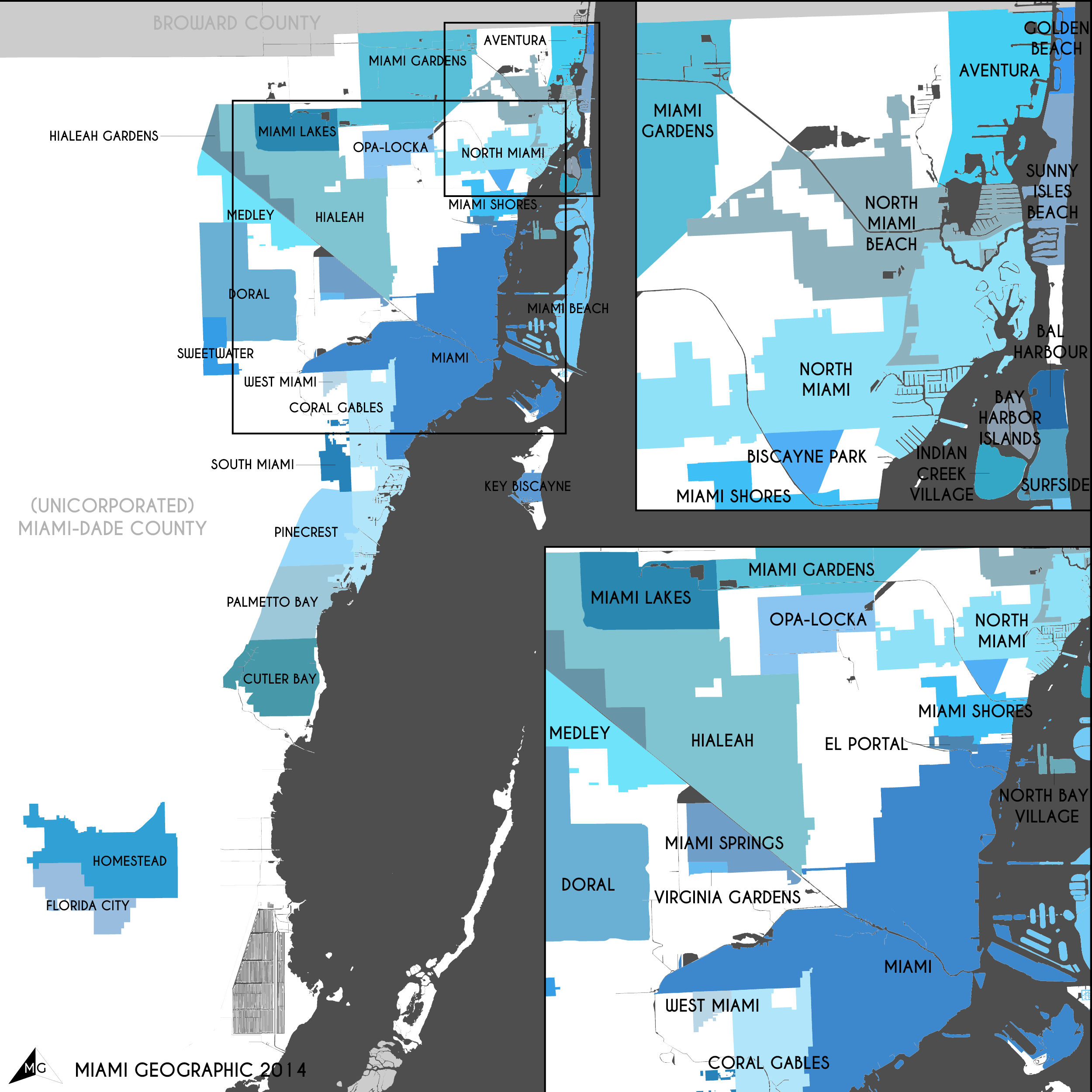 Maps: Municipalities Of Miami-Dade County | Miami Geographic for Map Of Miami Dade County Florida