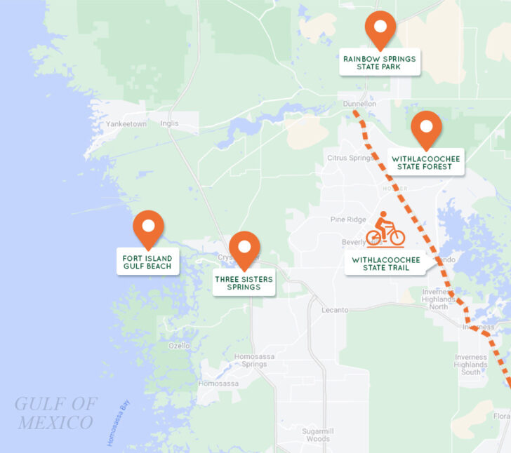 Map of Florida Citrus County