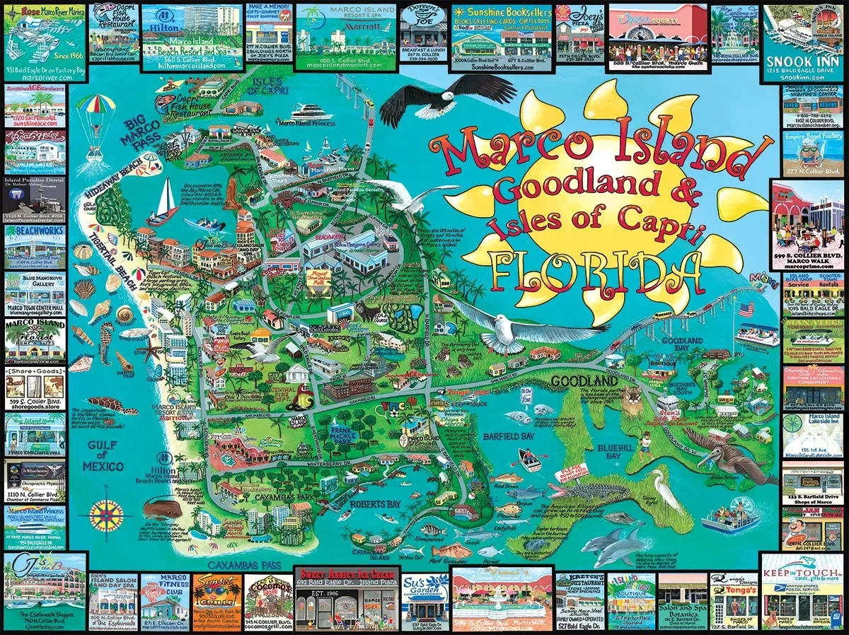 Marco Island, Fl - 1000 Piece Jigsaw Puzzlewhite Mountain inside Map Of Marco Island Florida Area