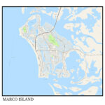 Marco Island, Florida   Map Poster   Etsy.de Inside Map Of Florida Showing Marco Island